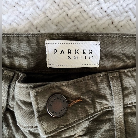 Pants Cargo 2000s Y2K Parker Smith Khaki Olive Green Slim Leg 2/26 Vintage - Picture 6 of 10